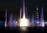 Η καταπληκτική πηγή νερού του Ντουμπάι, φως των οδηγήσεων παρουσιάζει στην πηγή νέο/επιστημονικό σχέδιο προμηθευτής